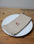 Embroidered Napkin / Winterberry Branch