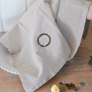 Embroidered Napkin /Wreath