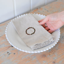 Load image into Gallery viewer, Embroidered Napkin /Wreath