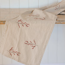 Load image into Gallery viewer, Embroidered Table Runner / Winter Berries