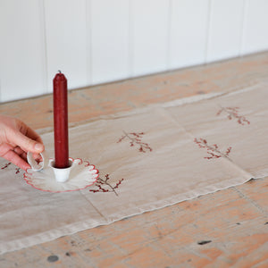 Embroidered Table Runner / Winter Berries