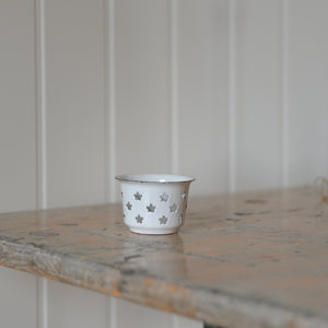 Enamel Star Tealight Holder / White