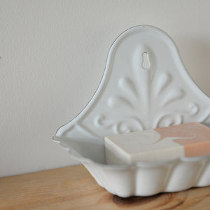 Enamel Wall Mounted  Soap Holder / White