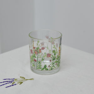 Floral Printed Drinking Glass Tumbler