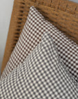 Gingham Cushions With Filler Brown/Grey