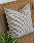 Gingham Cushions With Filler Brown/Grey