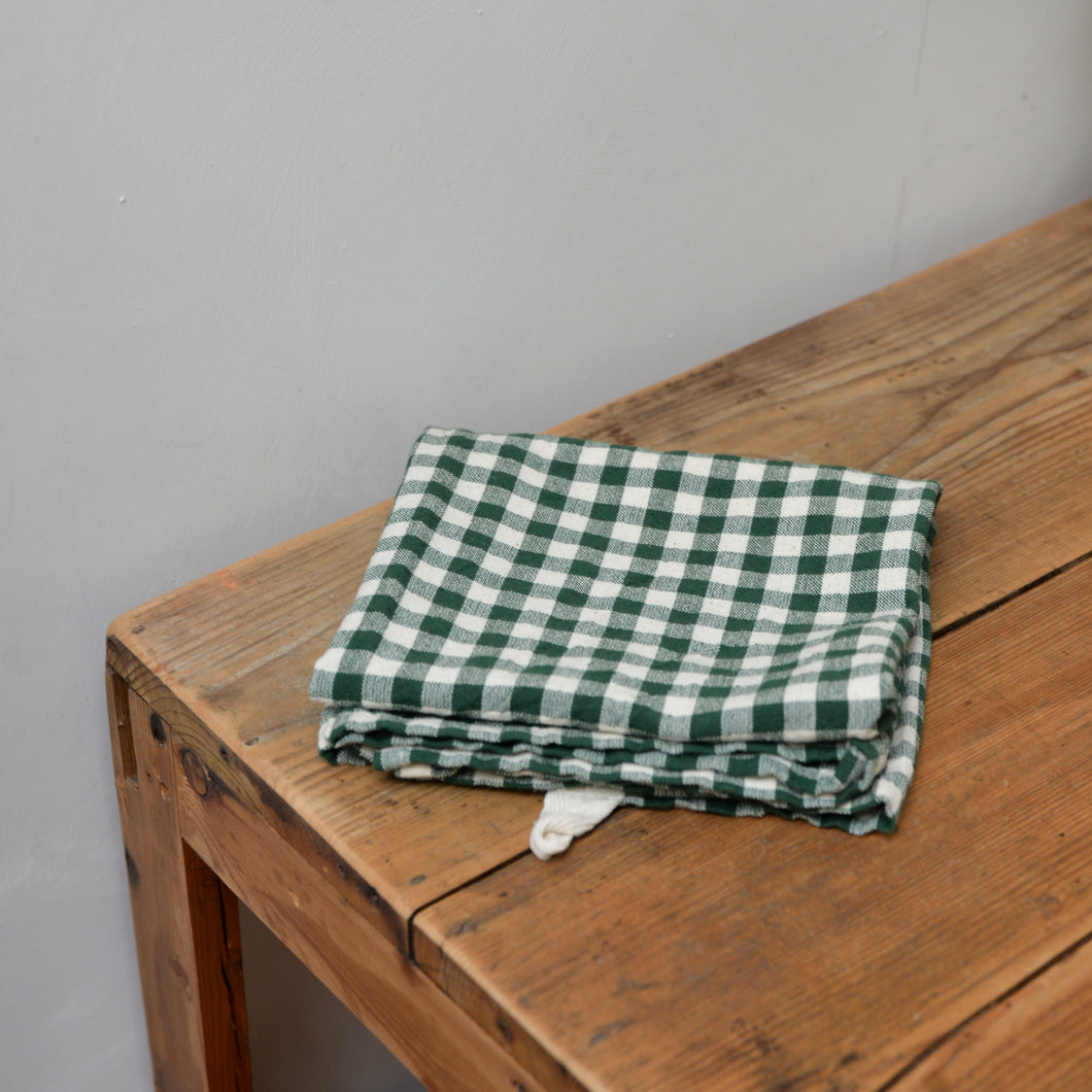 Gingham Tea Towel / Dark Green Check