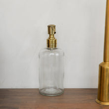 Load image into Gallery viewer, Glass Soap Dispenser with Brass Pump