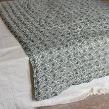 Load image into Gallery viewer, Green and White Floral Soft Cotton Quilt