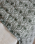 Soft Cotton Quilt / Green and White Floral Quilt