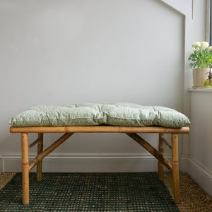 Green Floral Bench or Chair Cushion