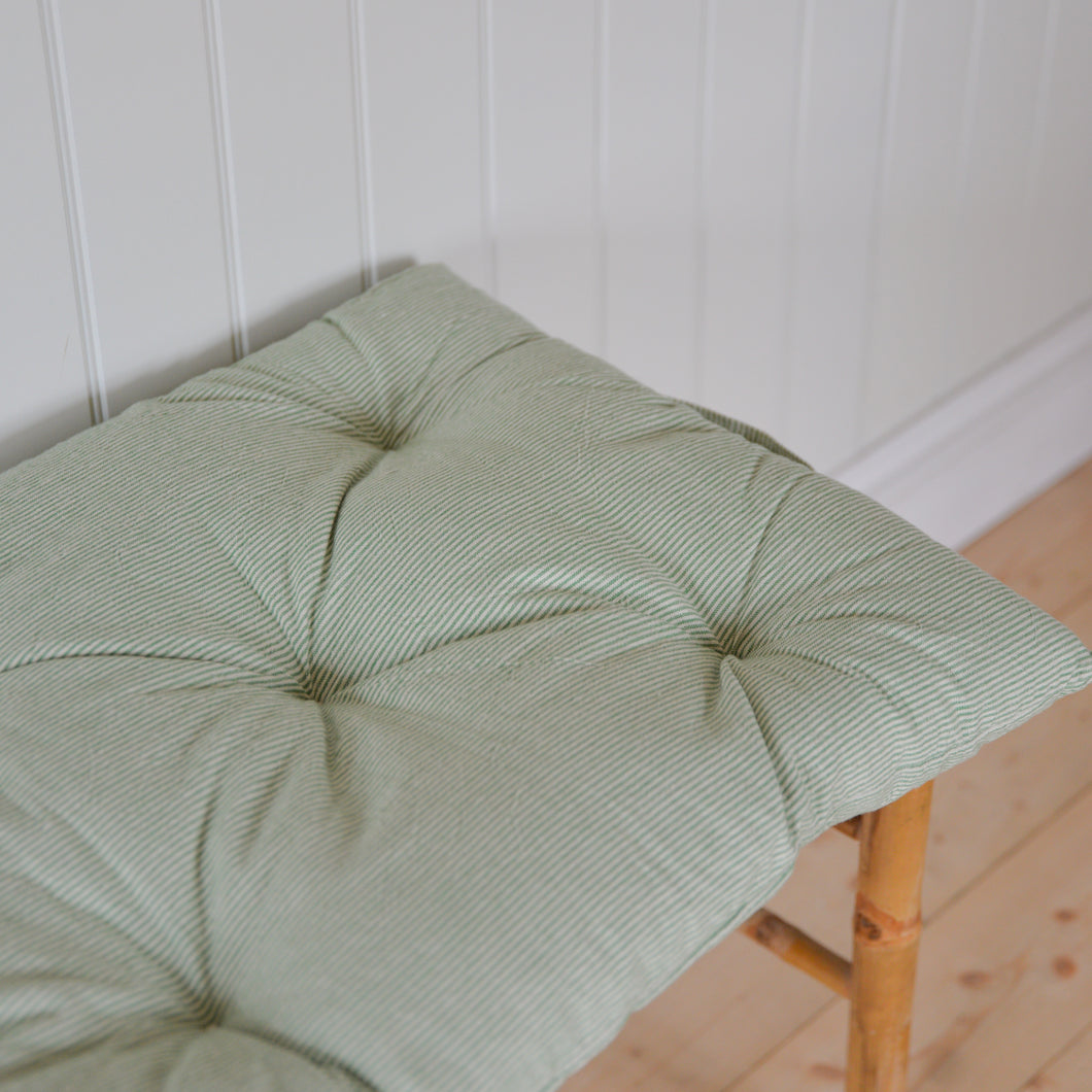 Green Stripe Bench or Chair Cushion