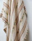 Isolde Woven Striped Tea Towel / Brown and Green
