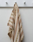 Isolde Woven Striped Tea Towel / Brown and Green