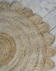 IB Laursen Scalloped Edge Round Jute Rug