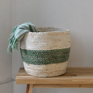 Large Green Stripe Baskets /Sizes