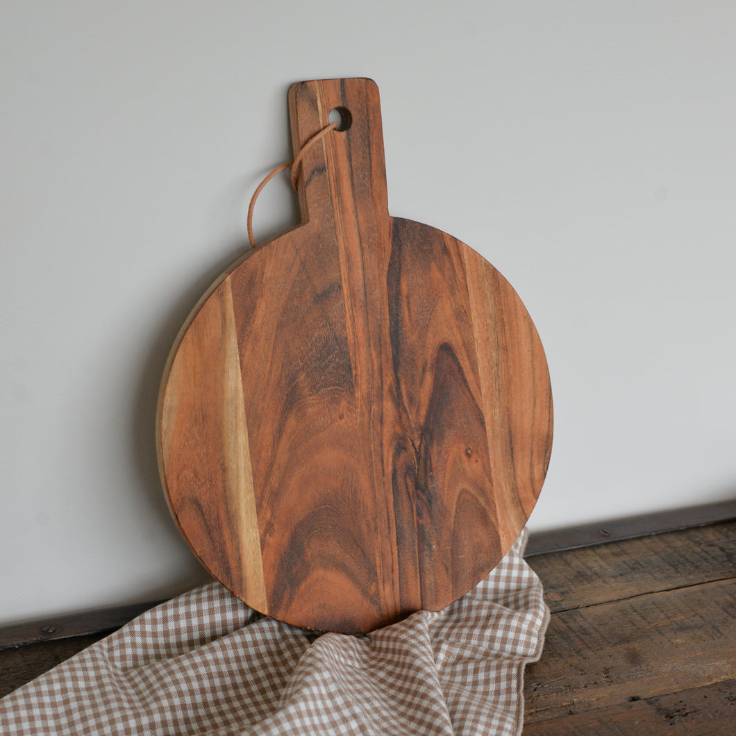 Large Round Chopping Board Acacia Wood