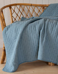 Light Blue Quilt With Cross Stitches