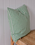 Light Green Gingham Cushion