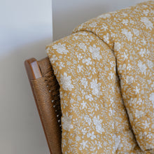 Load image into Gallery viewer, Mustard Yellow and White Floral Soft Cotton Quilt