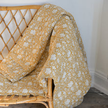 Load image into Gallery viewer, Mustard Yellow and White Floral Soft Cotton Quilt