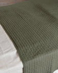 Olive Green Quilt With Cross Stitches
