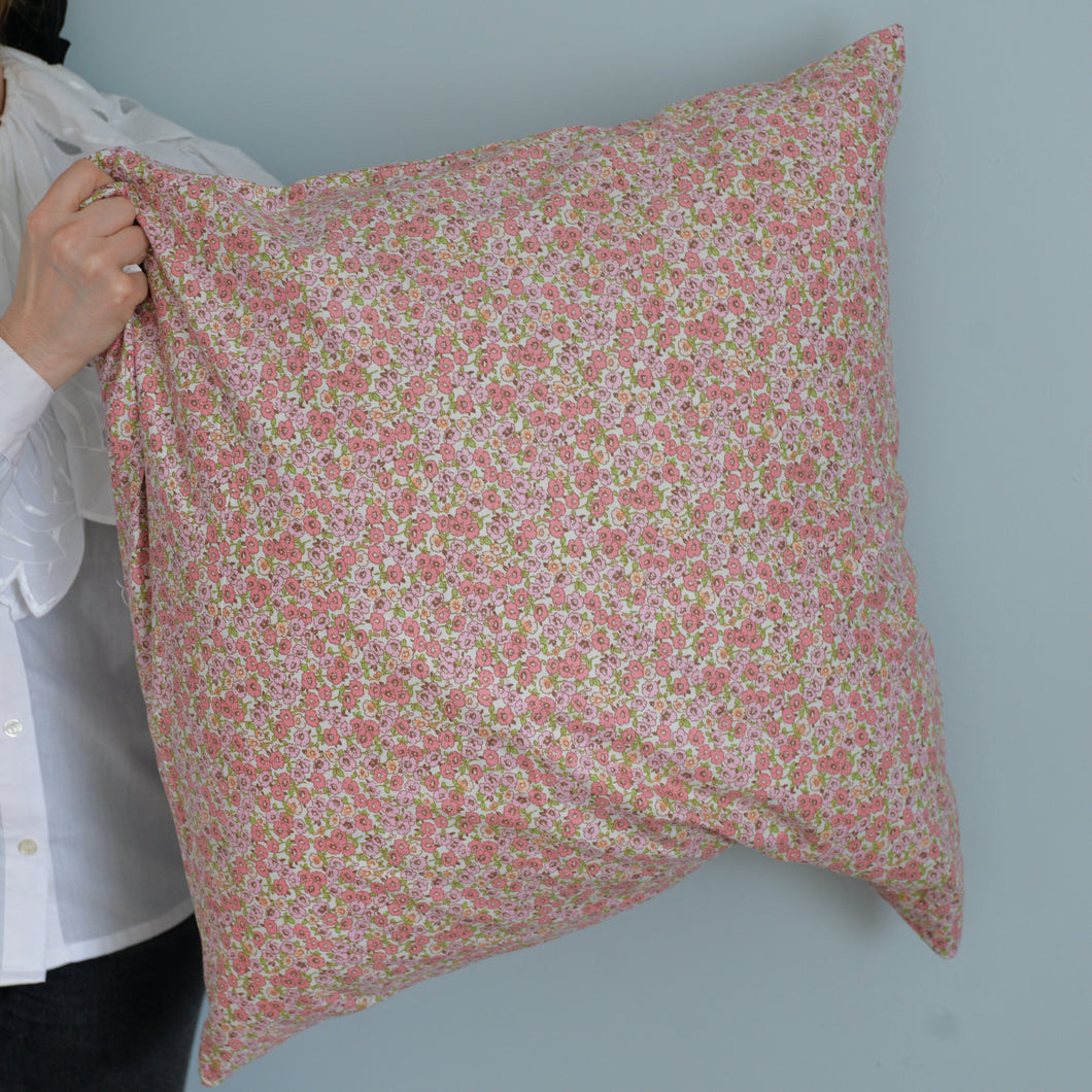 Pink Floral Cushion / 60 x 60