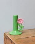 Pink Flower Ceramic Candle Holder