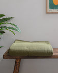 Vintage Quilt in Moss Green  / 130 x 180