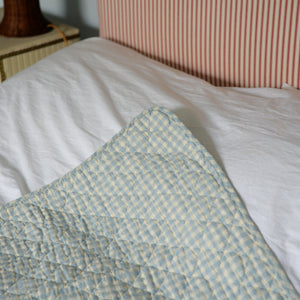 Quilt Light Blue Gingham 130 x 180