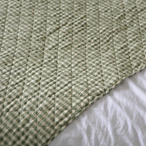 Quilt Green Gingham 130 x 180