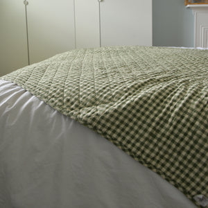 Quilt Green Gingham 130 x 180