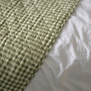 Quilt Green Gingham 130 x 180