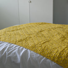 Load image into Gallery viewer, Quilt Yellow with White Flowers 130 x 180