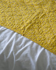 Quilt Yellow with White Flowers 130 x 180