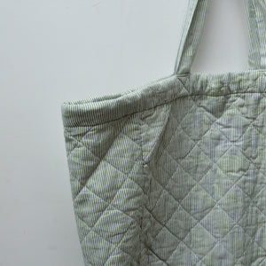 Quilted Over-Sized Bag / Green Stripes