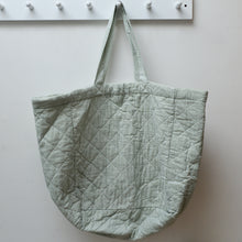 Load image into Gallery viewer, Quilted Over-Sized Bag / Green Stripes