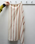 Rebecca Natural Striped Tea Towel / Rust