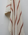 Rebecca Natural Striped Tea Towel / Rust