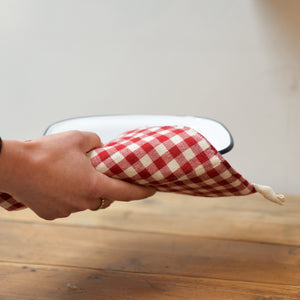 Red and White Gingham Check Pot Holder