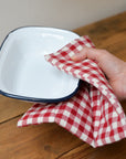 Red and White Gingham Check Pot Holder