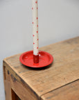 Red Enamel Candle Holder For Taper Candle 1.3cm