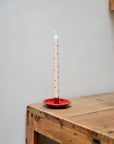 Red Enamel Candle Holder For Taper Candle 1.3cm