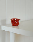 Red Enamel Tea Light Holder