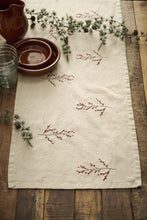 Load image into Gallery viewer, Embroidered Table Runner / Winter Berries