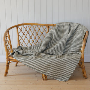 Sand and Olive Striped Quilt