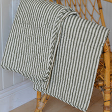 Load image into Gallery viewer, Sand and Olive Striped Quilt