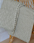 Sand and Olive Striped Quilt