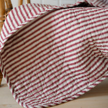 Load image into Gallery viewer, Sand and Red Striped Quilt
