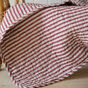Sand and Red Striped Quilt